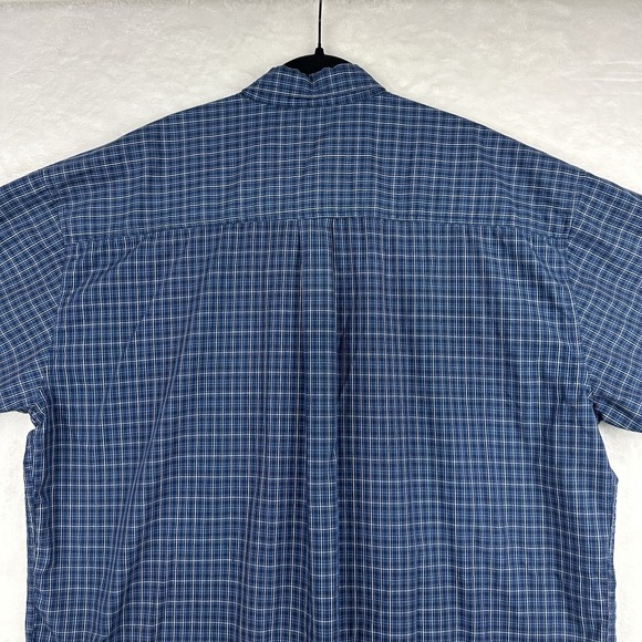 Catalina Shirt Men XL Short Sleeve‎ Navy Blue Button Down Plaid Retro Preppy - Picture 10 of 11